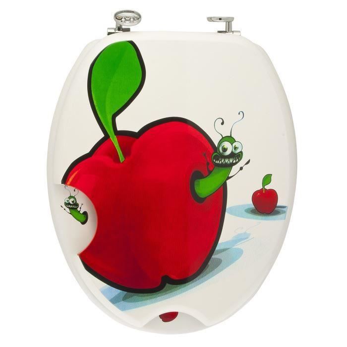 Abattant wc mdf pomme et chenilles pour 24€