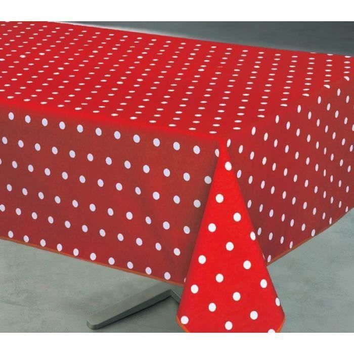Nappe Anti-Tache Rectang. POIS ROUGE 140x240cm pour 12€