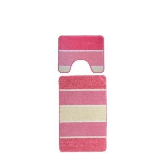 Tapis de bain SET 2 pieces rose lavable a 30° pour 10€