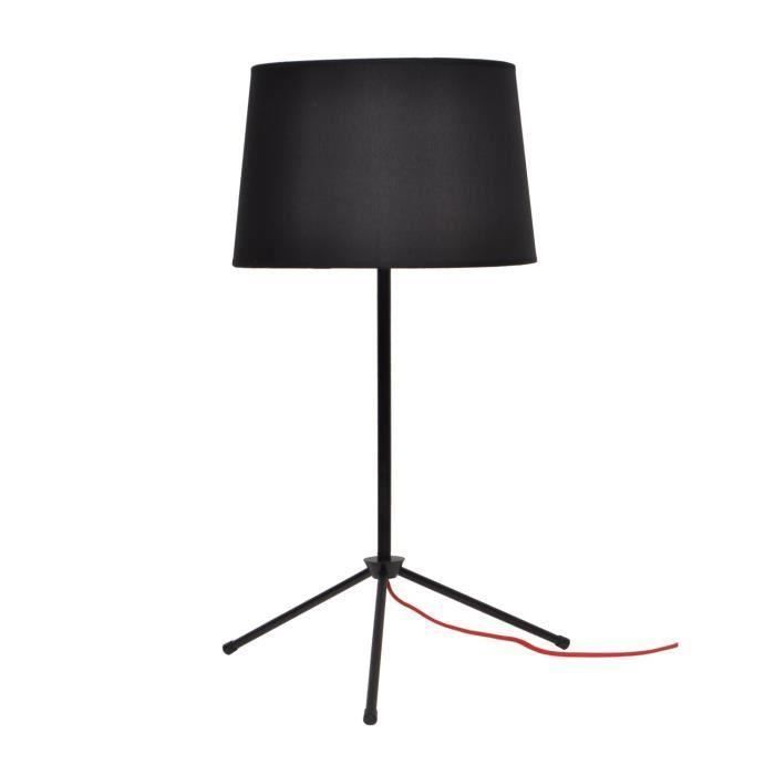 lampe a poser métal abat-jour tissu noir H70 cm pour 20€