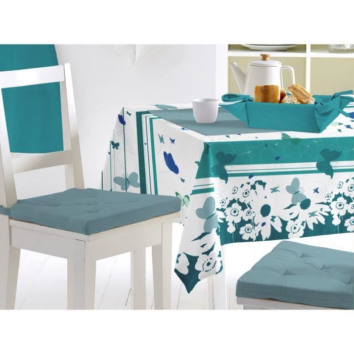 Nappe toile cirée FLURE TURQUOISE 140x240cm pour 9€