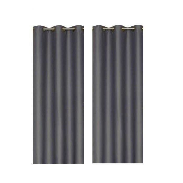 Paire de rideaux occultants GRIS 140x260cm pour 32