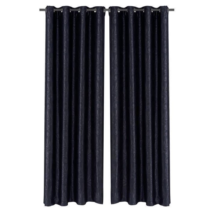 Paire de Rideaux Occultants CITY NOIR 140x260cm pour 83€