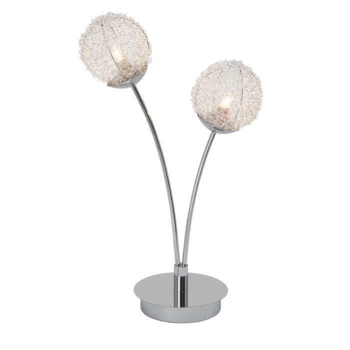 Lampe a poser 2 lumieres coloris chrome pour 30€