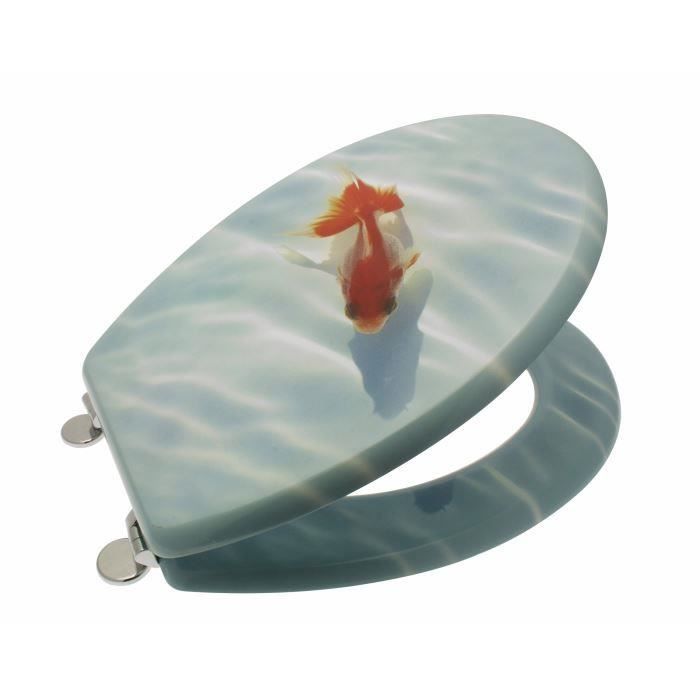 Abattant wc bois poisson rouge pour 21€