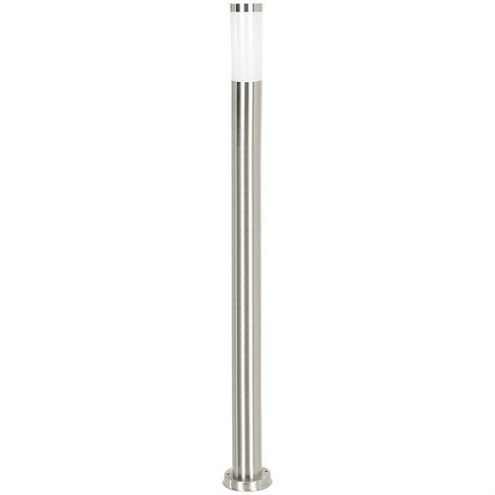 Lampadaire Inox & Blanc 113cm E27 60W pour 20€