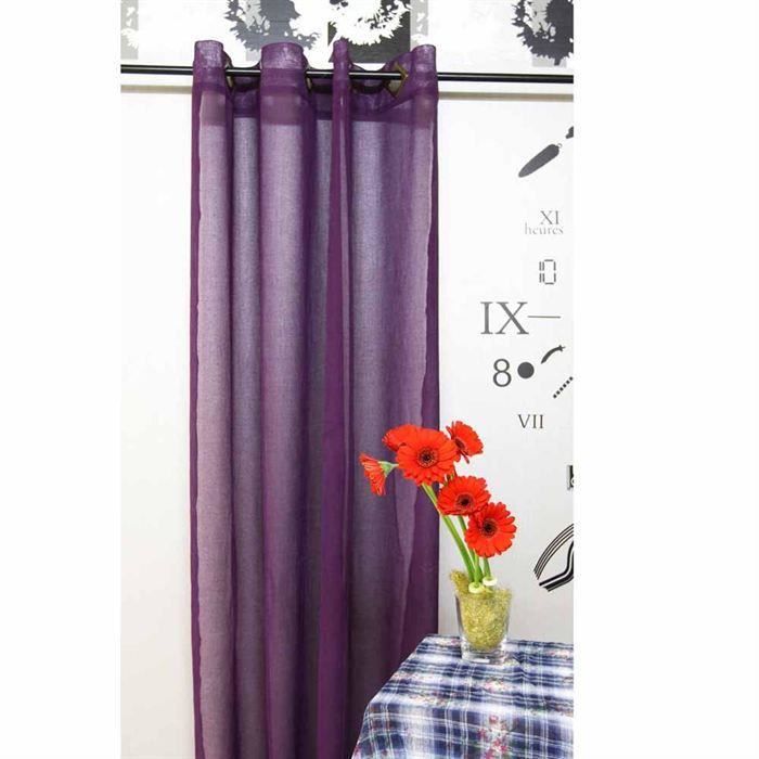 Voilage Uni Prune 140x240cm pour 18€