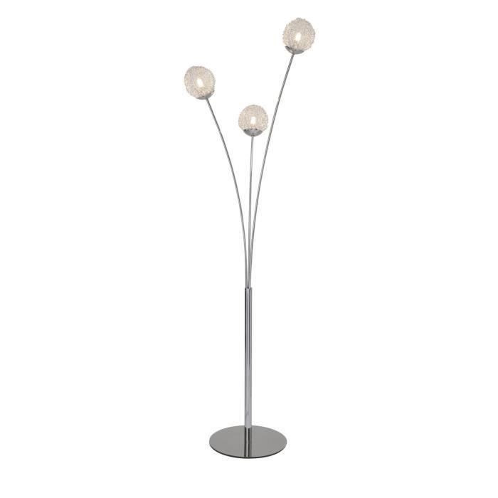 Lampadaire 3 lumieres coloris chrome pour 73€