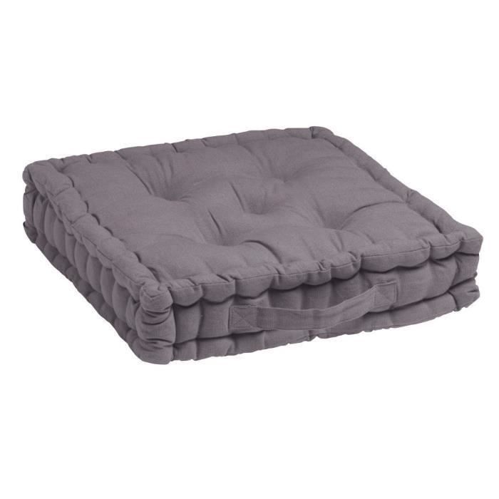 Coussin de sol - Coton gratté - 40*40 cm - Gris pour 13€