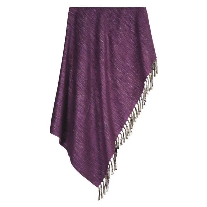 Plaid Joycy franges - 130*170 cm - Violet pour 20€