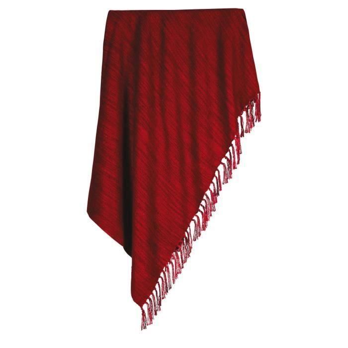 Plaid Joycy acrylique franges - 130*170 cm - Rouge pour 20€