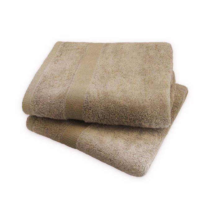 Set 2 serviettes 50x100cm CAPPUCCINO pour 10€