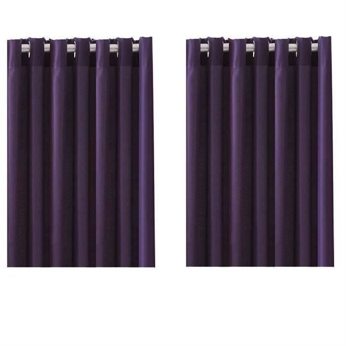 Paire de rideaux occultants oeillets 140x260 VIOLET pour 29€