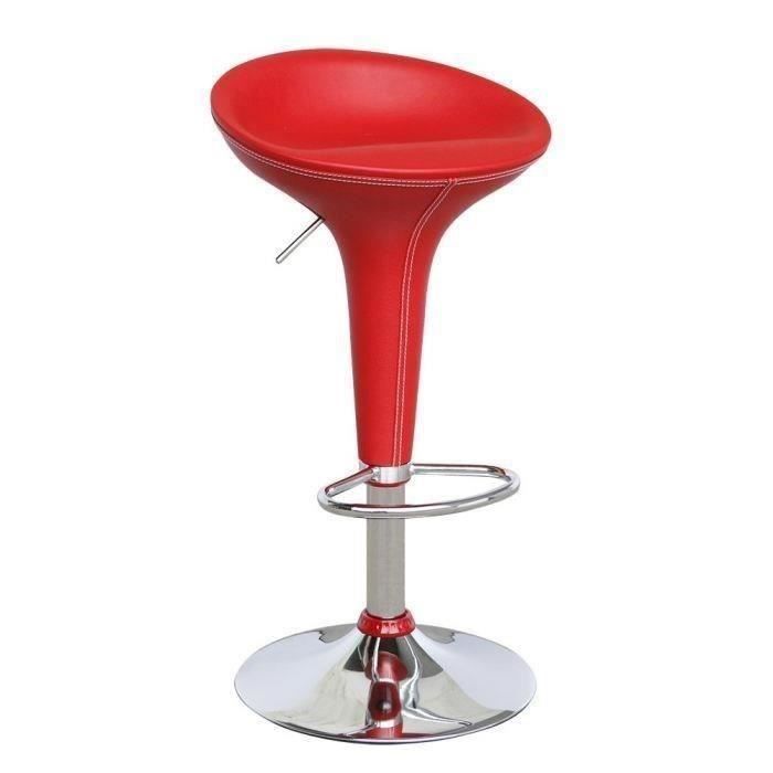 Lot de 2 Tabourets de bar rouges EDEN pour 60€