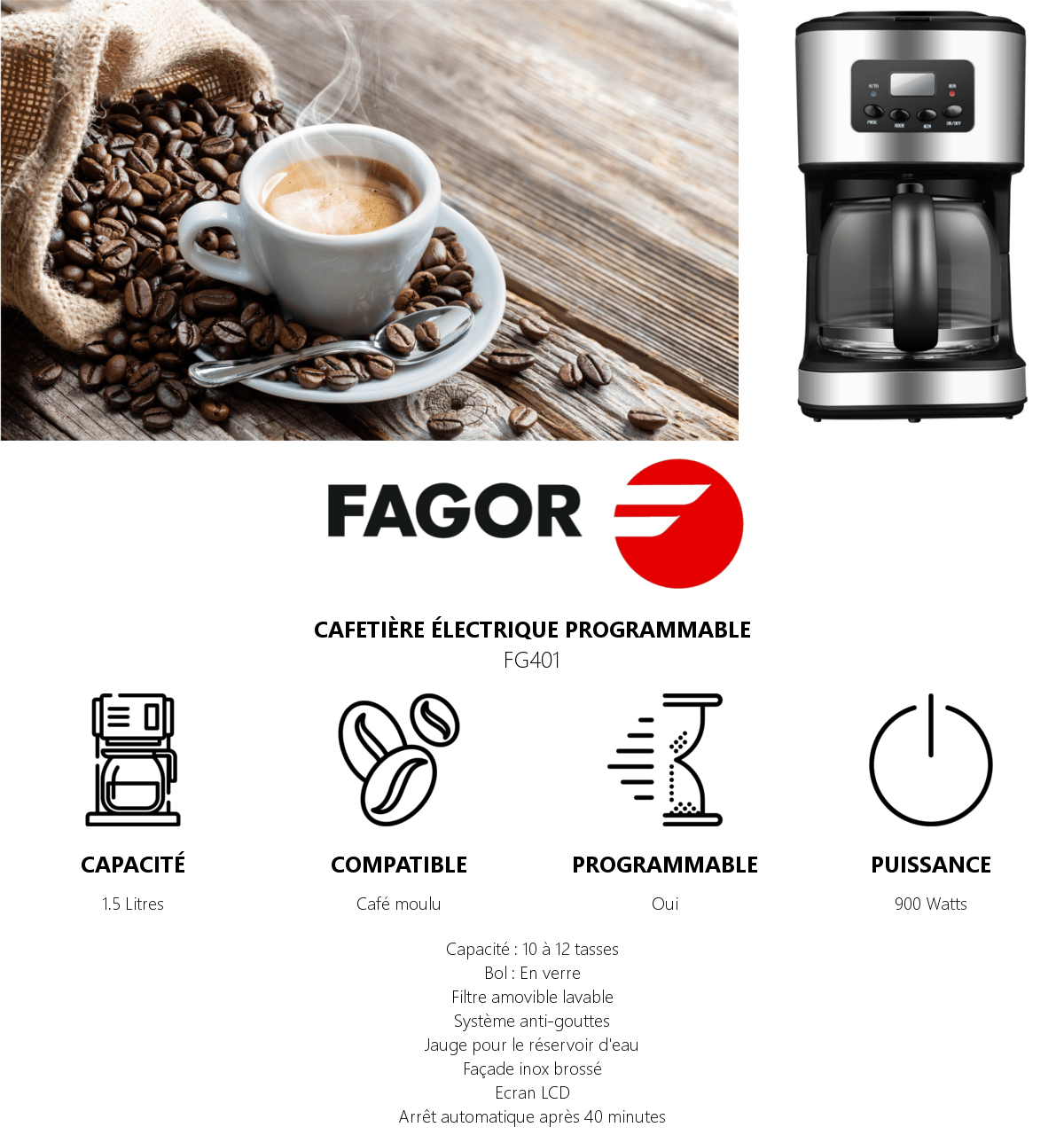 Máy pha cà phê lập trình fagor fg401