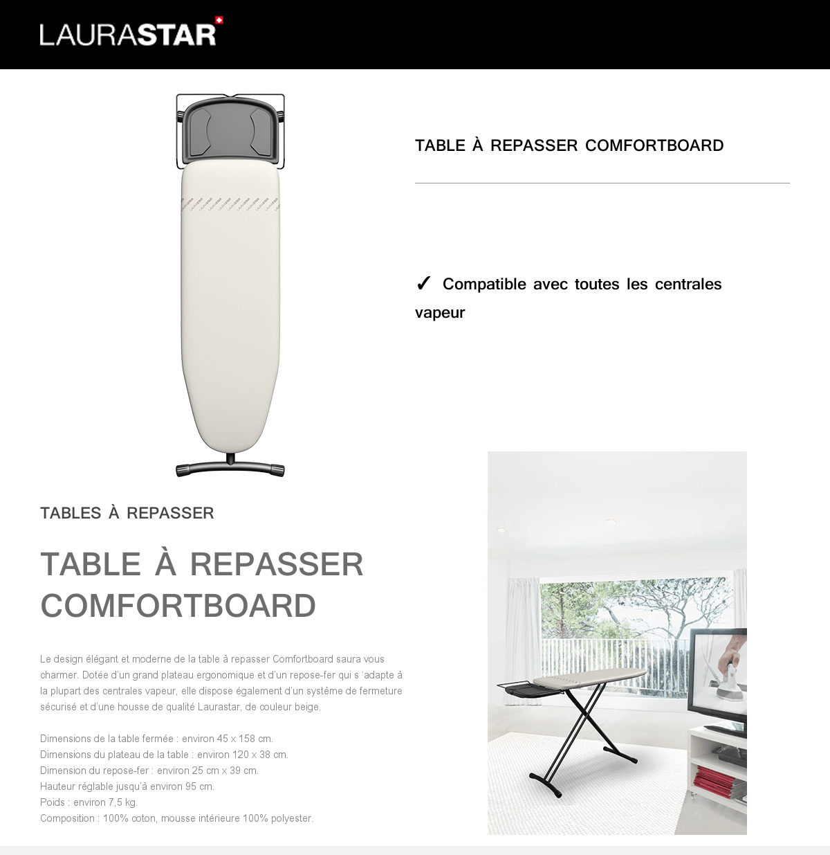 laurastar table a repasser comfortboard
