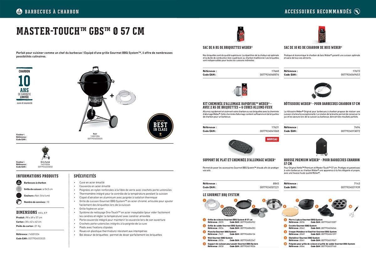 WEBER Barbecue à charbon Master-Touch GBS Ø57 cm - Acier chromé - Noir