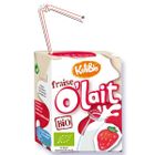 BOISSON BEBE HORS LAIT Lot de 3 boissons lactées, O'Lait Fraise, 3x20 cl