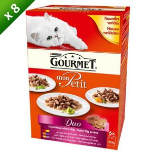 GOURMET Petit duo de viandes - Pour chat - (x8)
