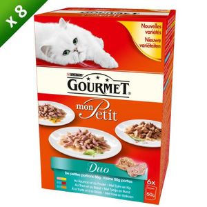 GOURMET Petit duo de poissons et viandes - Pour chat - (x8)