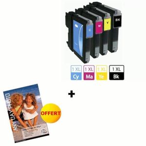 BROTHER 970 Cartouches d'encre compatibles Multipack (4) + papier photo