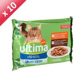 ULTIMA Bouchées en sauce au poulet et ? la dinde - Pour chat sénior - (x10)