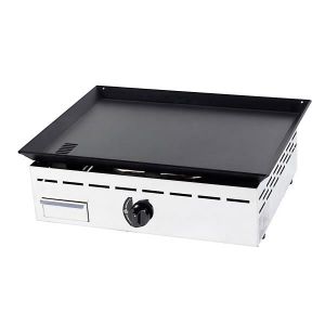 AUTENTICA Plancha à gaz 75 x 40 cm fonte émaillée + housse + tablier + pince 