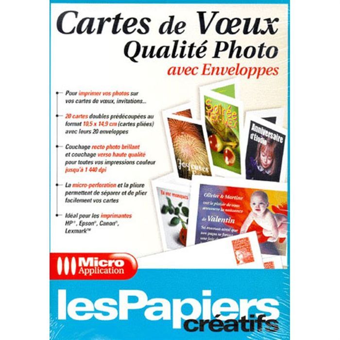 cartes de voeux qualite photo avec enveloppes