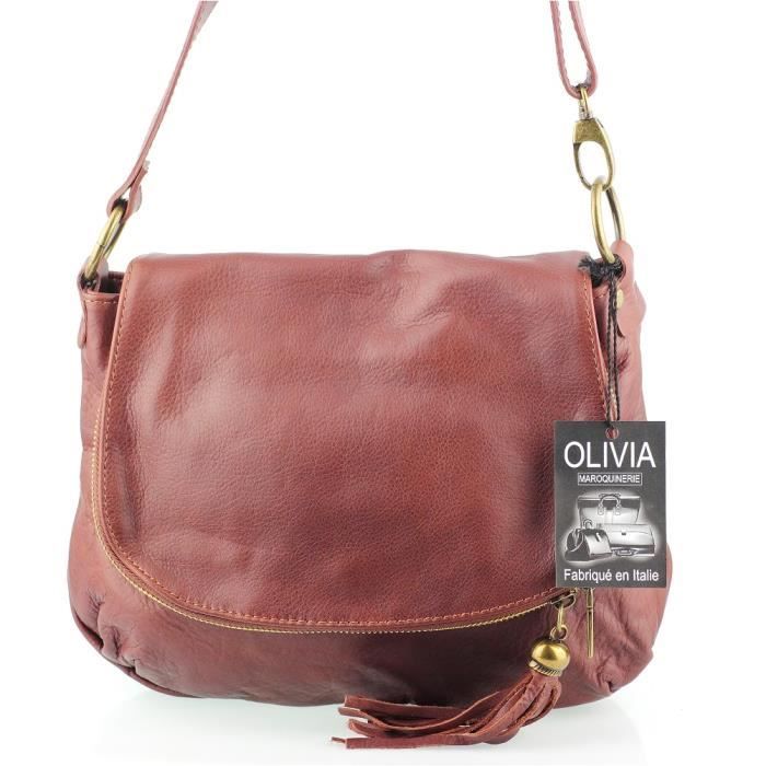 Cuir marroncognac foncÃ© PALERME N1269 Sac en cuir - Sac Ã  main ...