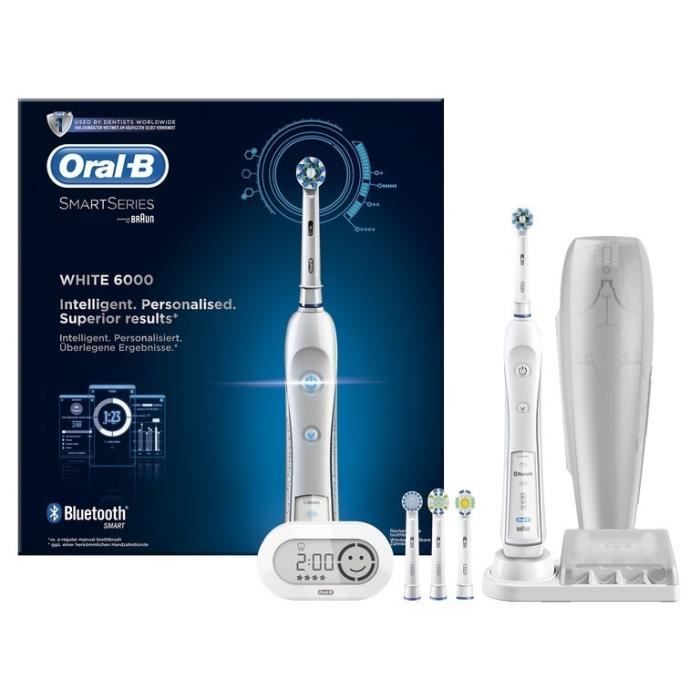 Brosse à dents électrique Bluetooth ORAL B SmartSeries 6000 White