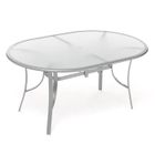 TABLE DE JARDIN VENDUE SEULE PARAISO Table Ovale verre/acier 160 cm gris