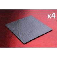 ASSIETTE - SERVICE  Set de 4 ardoises carrées 20x20cm