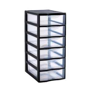 SUNDIS Tour de rangement Orgamix avec 6 tiroirs format A4 noir
