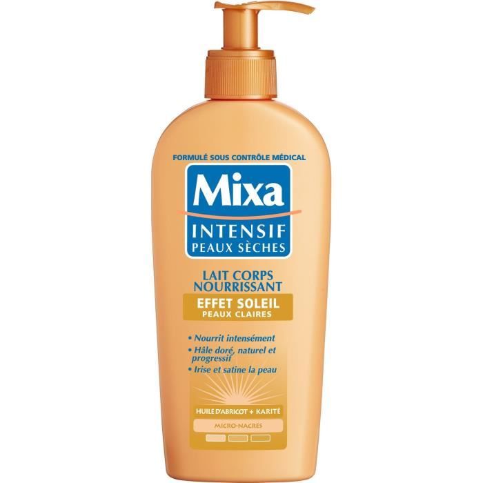 Mixa Effet Soleil Peau Claire Avant Apres MIXA Intensif Peaux Sèches Eff. Soleil Clair 250ml - Achat / Vente