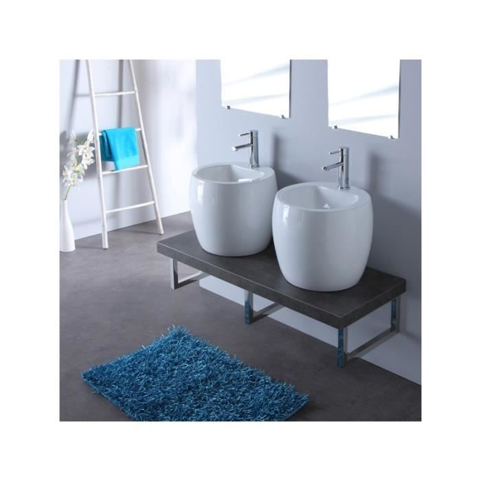 Meuble de salle bain gris avec double vasques b… achat / vente ... Désign Vasque bains de salle