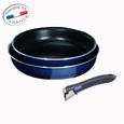 POELE - SAUTEUSE - MANCHE DE POELE TEFAL INGENIO 4 lot de 2 poêles 22/26 cm émail ble