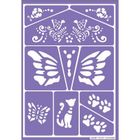 MASQUE-MAQUILLAGE-ACCESSOIRE VISAGE Maquillage - Pochoir : Chats et papillons
