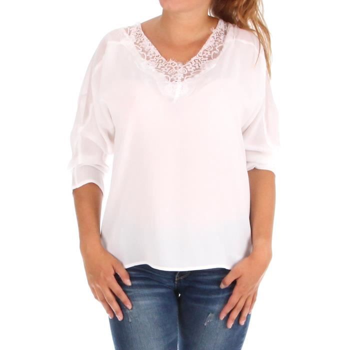 Chemise blanc femme fluide