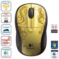 SOURIS Logitech Wireless Mouse M305 Gold Tendrills