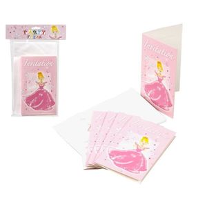 ATOSA 6 Invitations de f?te - Princesse