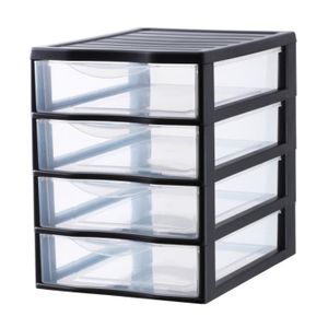 SUNDIS Tour de rangement Orgamix Mini avec 4 tiroirs format A4 36,5x26x33 cm noir