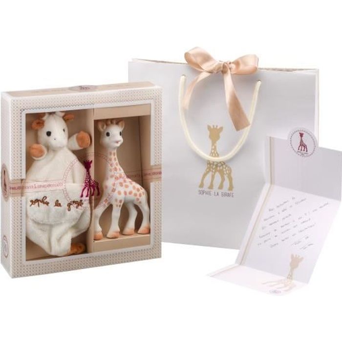 Coffret Naissance Sophie La Girafe - Inclut Sophie + Hochet + Porte-clés - Jouet D'éveil En Caoutchouc Naturel Pour Bébé