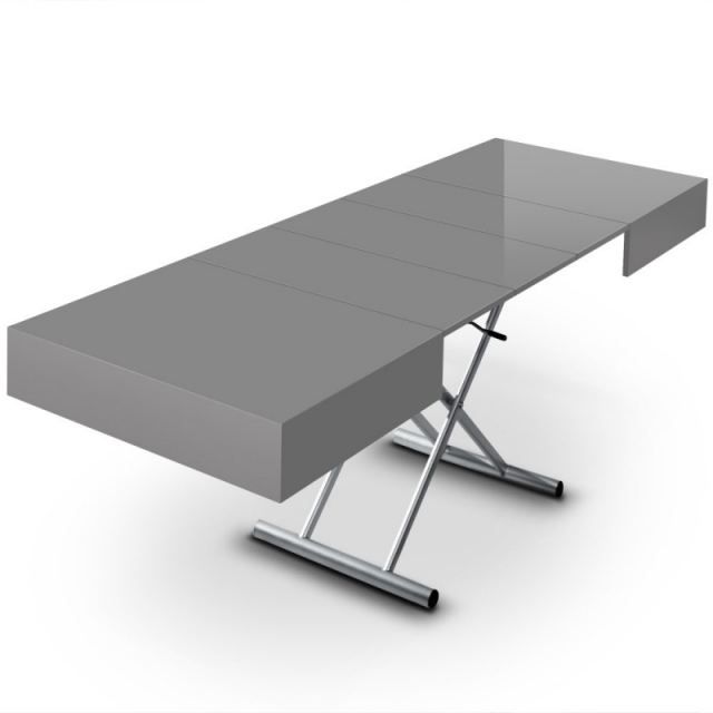 table relevable transformable extensible laque blanc