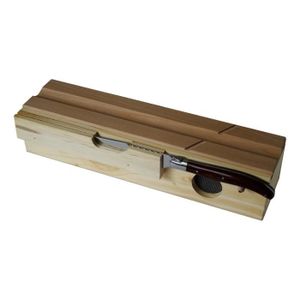 PRADEL EXCELLENCE Coffret ? saucissons en bois + 1 couteau Laguiole beige et noir