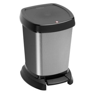 SUNDIS Rotho Poubelle de salle de bain ? pédale Paso 6 L gris et noir carbone 23,5x22x29,5 cm