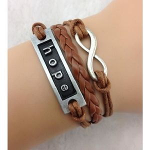 BRACELET , GOURMETTE BRACELET HOPE ET LIEN INFINI MARRON