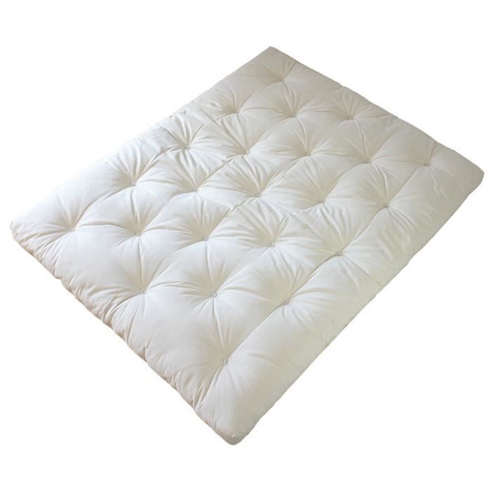 Matelas futon 100% lin 160x200 cm achat / vente matelas cdiscount Literie Lin Créatif