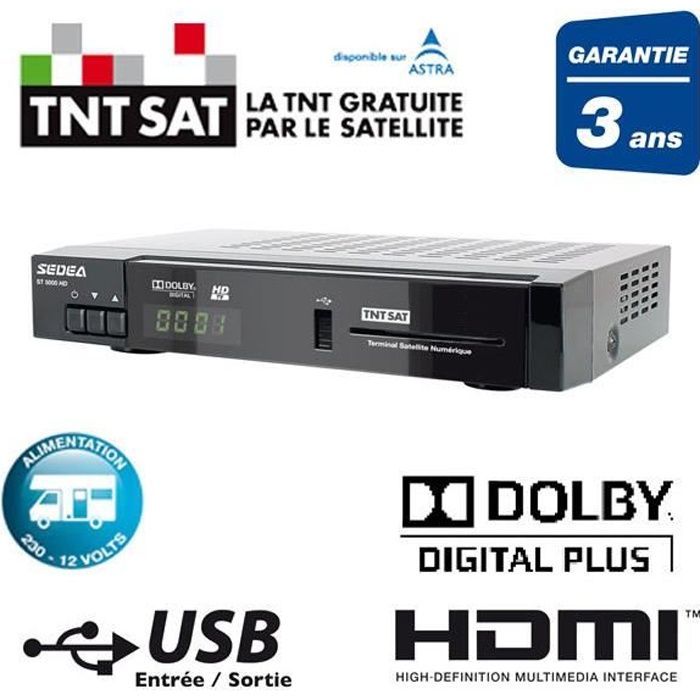 les chaînes TNT gratuites par satellite de TNT SAT (l'offre de TNT