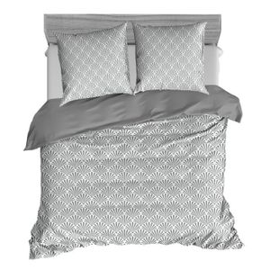 PAVILLON d'INTERIEUR Parure de couette Haiko 100% coton - 1 housse de couette 220x240 cm + 2 taies d'oreiller 65x65 cm gris