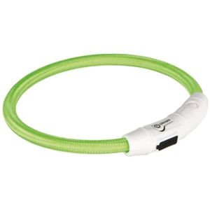 TRIXIE Flash Anneau lumineux USB XS?S: 35 cm/? 7 mm vert pour chien
